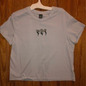 Blue flower crop top